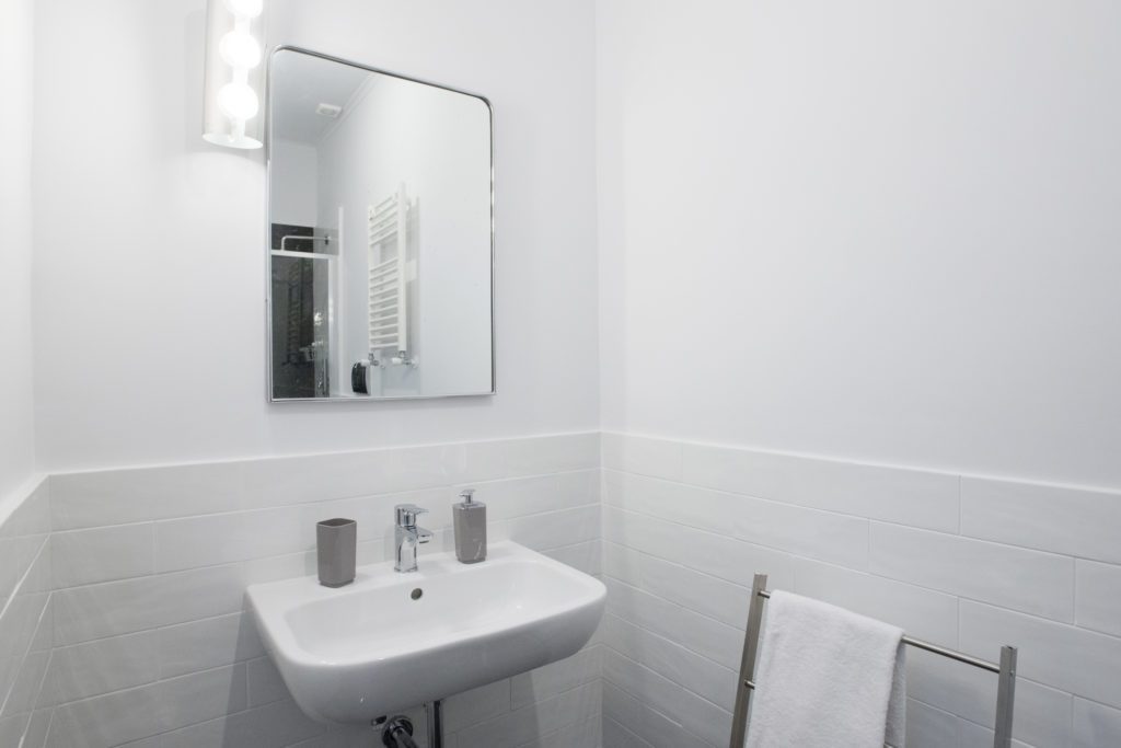 Private bathroom in the Room 2-two. Full bathroom with large shower cabin cm70x120. We provide 3 piece towel sets for each guest, include 1 bath towel, 1 hand towel, 1 wash cloth.